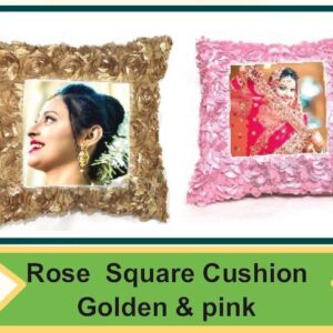 Rose Square Cushion Golden & pink (OFFAMY45)