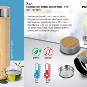 Stainless steel Bamboo Vacuum flask (OFFH191)