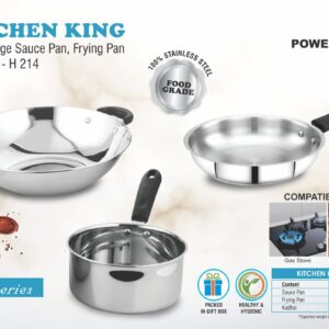 Set of Large Sauce Pan, Frying Pan and Kadhai (OFFH214)