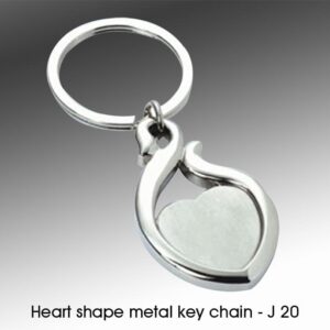 Heart shape metal keychain Silver (OFFJ20)