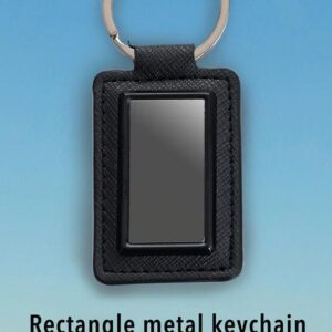 Rectangle metal keychain with PU base  (OFFJ70)