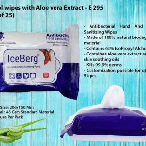 Pack of 25 Alcohol wipes with Aloe vera Extract  (OFFE295)