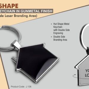 Hut shape metal keychain  (OFFJ126)