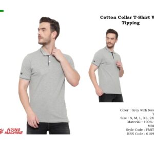 Cotton Collar T-Shirt With
 Tipping  (OFFAR52)