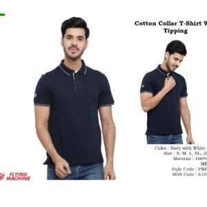 Cotton Collar T-Shirt With
 Tipping  (OFFAR53)