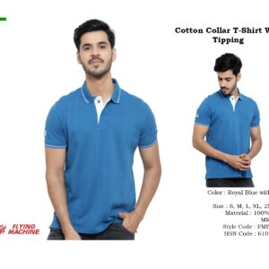 Cotton Collar T-Shirt With
 Tipping  (OFFAR54)