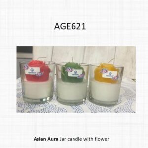 Jar candle with flower (OFFAGE621)