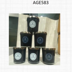 Black Jar Candle with metal lid (OFFAGE583)