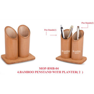 BAMBOO PENSTAND WITH PLANTER  (OFFMOP-BMB-04)