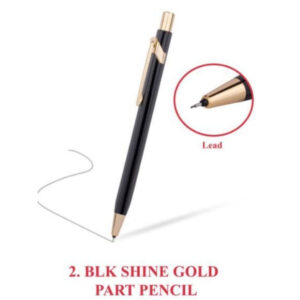 BLK SHINE GOLD PART PENCIL (OFFMI-2-23)