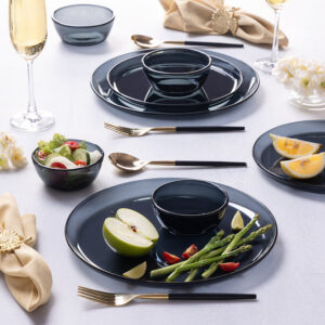 Aura Ion Glass Dinner Set, Grey